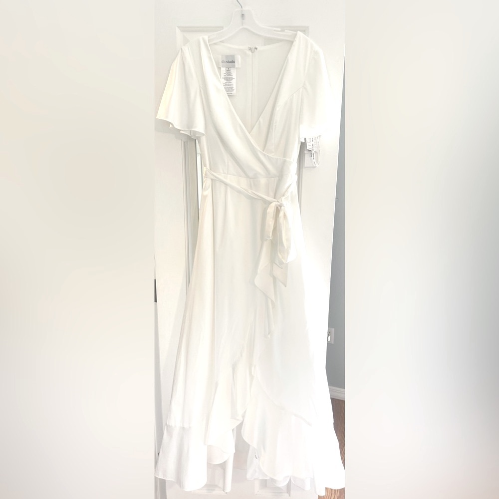 White Satin Wrap Dress